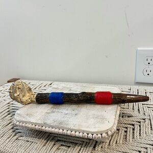 Bird grasp hand made wooden peace pipe